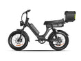 Load image into Gallery viewer, Black EMMA 3.0 e-bike with 2-person Seat and Trunk. Ideal for passengers and gear, with a 1500W motor.