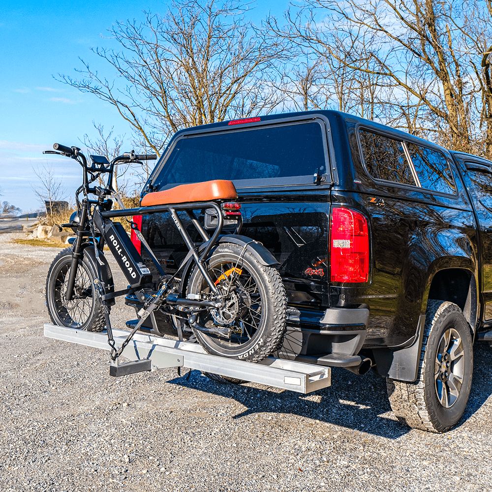 Hitch-Mounted Aluminum E-Bike Carrier Roll Road  3