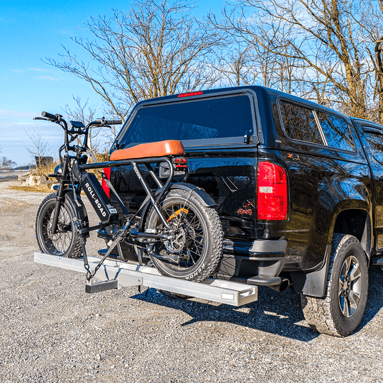 Hitch-Mounted Aluminum E-Bike Carrier Roll Road  3