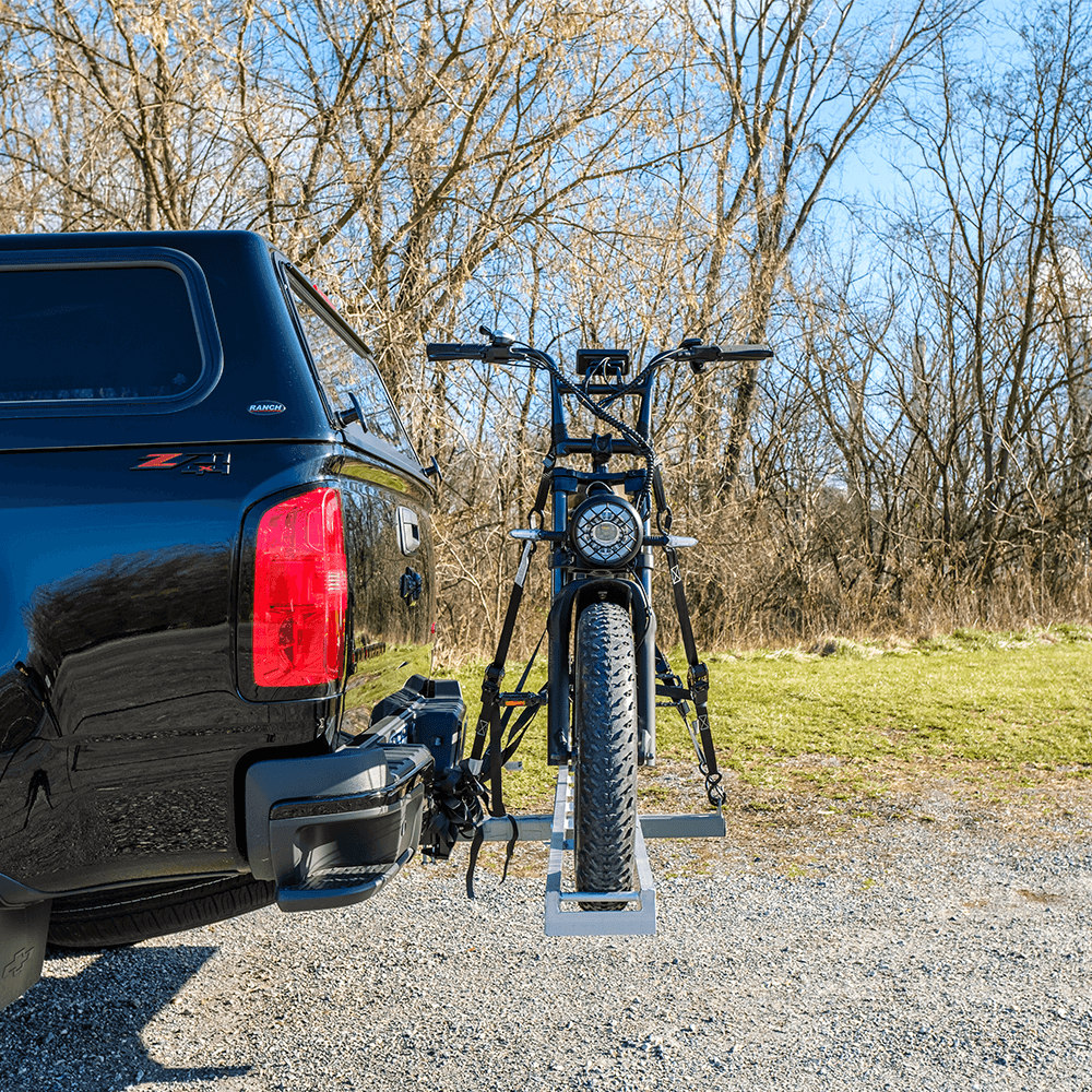Hitch-Mounted Aluminum E-Bike Carrier Roll Road 2