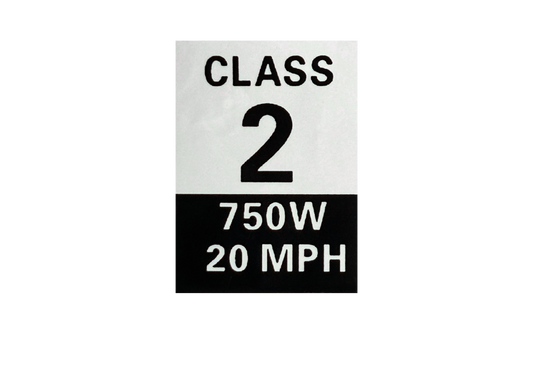 Replacement Class 2 eBike Sticker(2-Pack) – 750W 20MPH Label