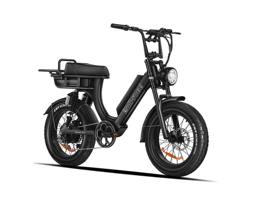 Black Roll Road EMMA 3.0 e-bike with a powerful 1500W motor and long-range dual 52V batteries.