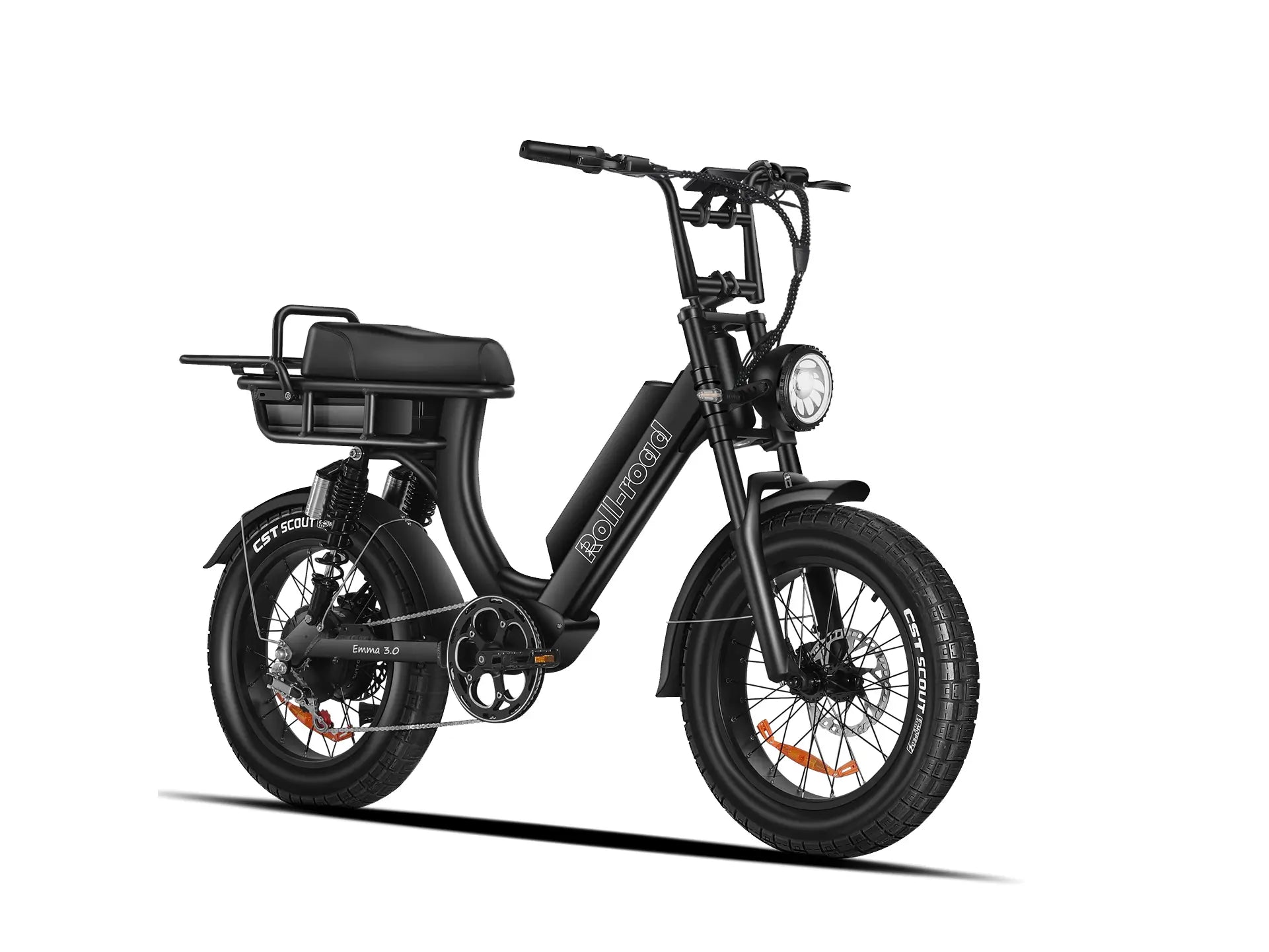 Roll Road EMMA 3.0 black standard e-bike, built for heavy riders with a 450lbs payload capacity.