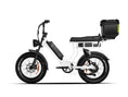 Load image into Gallery viewer, White EMMA 3.0 electric bike built for a 2-person seat and Trunk, perfect for family outings and practical errands.
