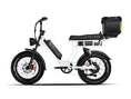 Load image into Gallery viewer, White EMMA 3.0 2-person e-bike with a Trunk, maximizing passenger and storage capacity.

