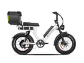 Load image into Gallery viewer, White EMMA 3.0 utility e-bike featuring a standard seat and a Trunk.
