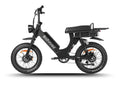 Load image into Gallery viewer, LEON e-bike rear angle view, showcasing its full suspension and powerful 5kW peak dual motor system.
