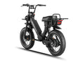 Load image into Gallery viewer, Black LEON electric bike in an angled view, highlighting its dual-motor configuration and robust off-road tires.
