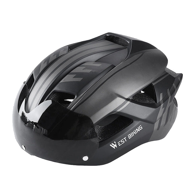 Mountain Bike Helmet with Integrated Goggles and Taillight