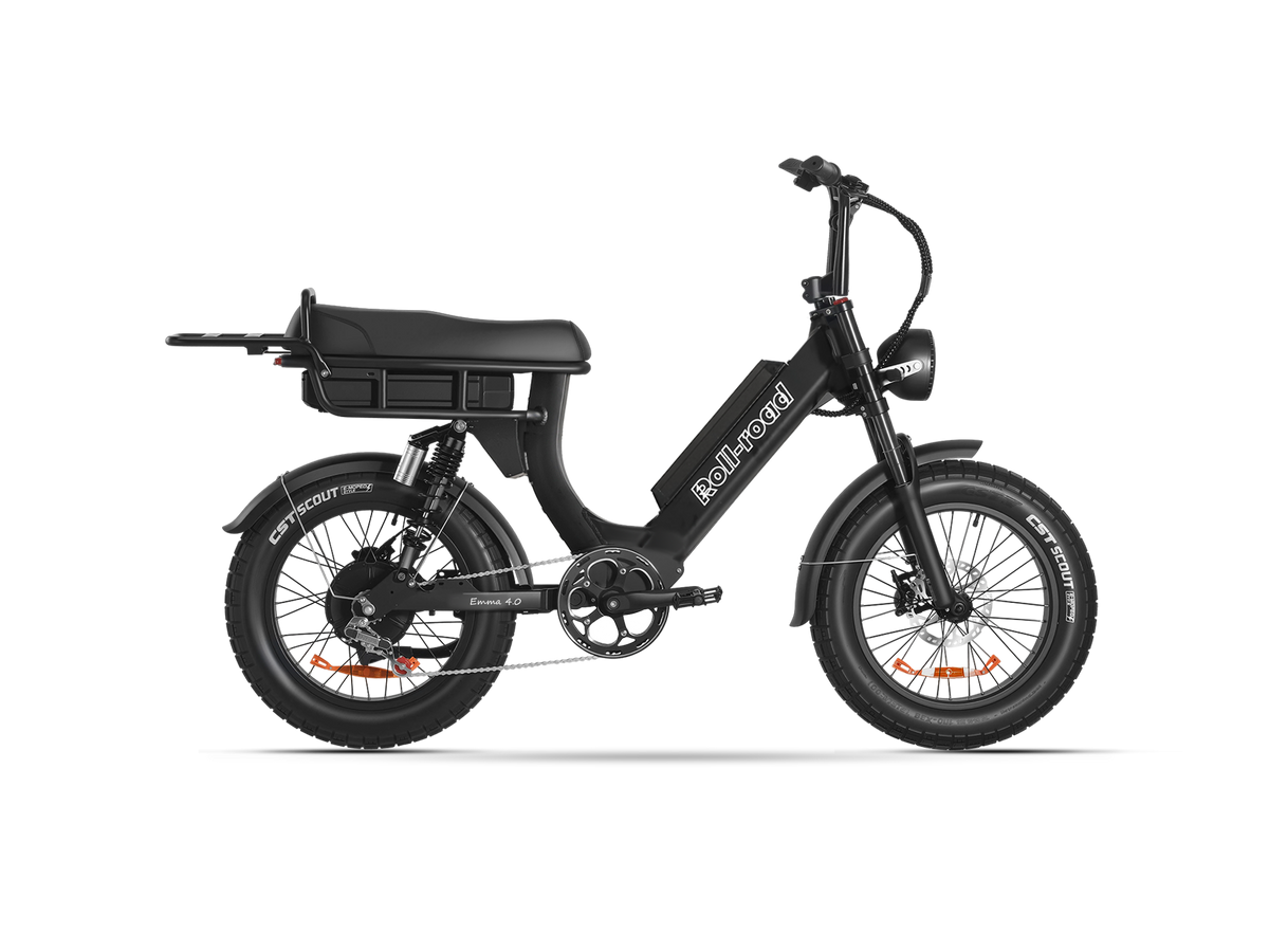 e road electric bicycle Bike For Heavy Rider 450 lb, Fat Tire, 52V40AH Dual batteries 150 Mile Long Range ebike, moped style ebike, step through ebike, Heavy duty Hello Kitty Pink Cake With powerful performance Color:Chrome Blue Back/Black Stripe collection-state-bags