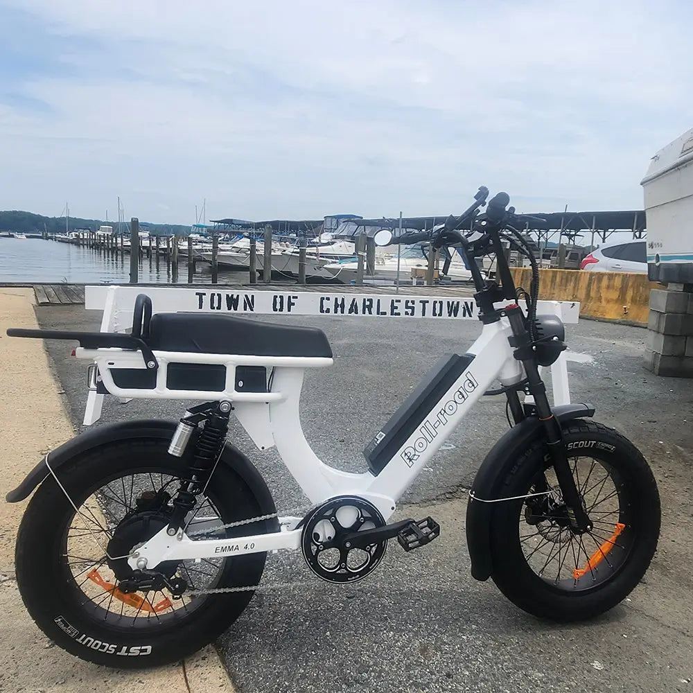 Emma 4.0 Dual Battery Long Range Fat Tire Moped Style Ebike – Roll